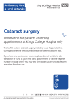 Cataract surgery - King`s College Hospital