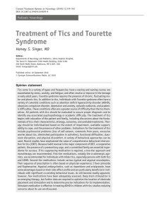 Treatment of Tics and Tourette Syndrome | SpringerLink