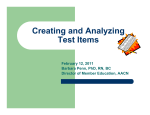 Creating and Analyzing Test Items