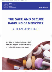 The safe and secure handling of medicines: a team approach