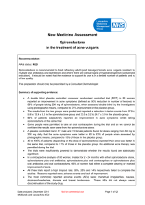 New Medicine Assessment – Spironolactone in Acne
