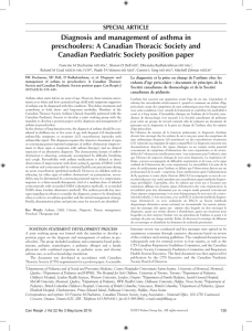 Diagnosis and management of asthma in preschoolers: A Canadian