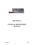 NYPORTS Clinical Definitions Manual