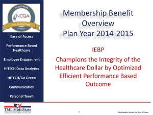 Membership Benefit Overview Plan Year 2014-2015