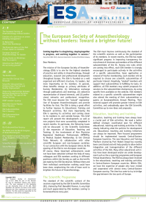 The European Society of Anaesthesiology without borders