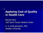 applying cost of quality in health care
