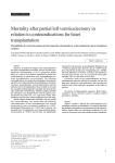 Mortality after partial left ventriculectomy in relation to