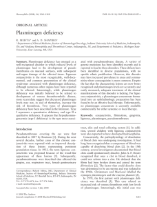 Plasminogen deficiency - National Hemophilia Foundation