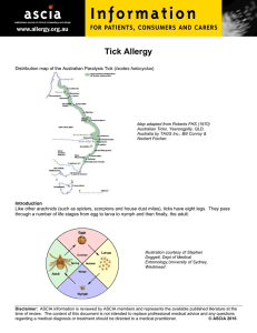 Tick Allergy - Australasian Society of Clinical Immunology and Allergy