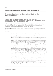 ORIGINAL RESEARCH—EJACULATORY DISORDERS Premature