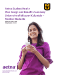 Aetna Student Health Plan Design and Benefits Summary University
