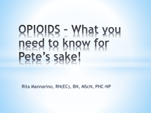Rita Mannarino - Opioids for the Non