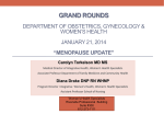Menopause Updates - Department of Obstetrics, Gynecology and
