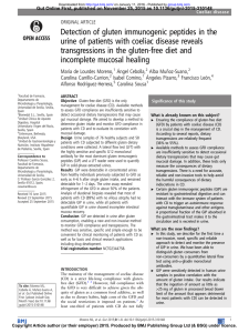 Detection of gluten immunogenic peptides in the