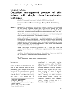 Outpatient management protocol of skin tattoos with simple chemo