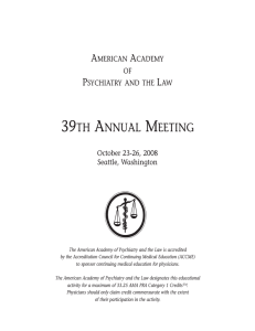 39th annual meeting - American Academy of Psychiatry and the Law