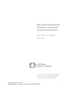 NQF-Endorsed Measures for Person- and Family