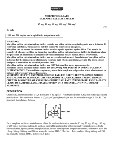 Morphine Sulfate Extended-Release Tablets