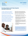 Providing Patients with Patient-Specific Education