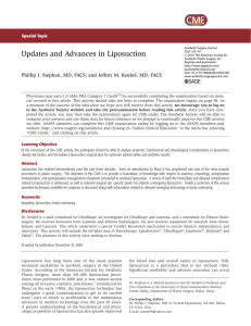 Updates and Advances in Liposuction