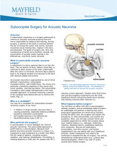 Suboccipital Surgery for Acoustic Neuroma