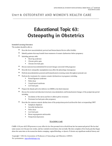 Educational Topic 63: Osteopathy in Obstetrics