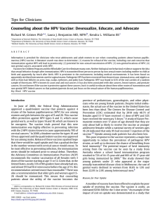 Counseling about the HPV Vaccine: Desexualize, Educate, and