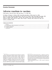 Adverse reactions to vaccines