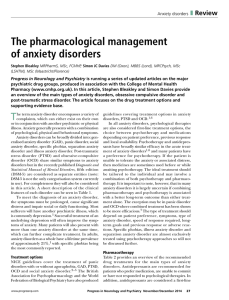 The pharmacological management of anxiety
