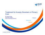 Drug treatment for Anxiety Disorders