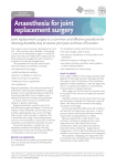 Anaesthesia for joint replacement surgery