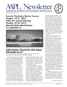 April, 2015 - American Academy of Psychiatry and the Law