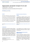 Hypouricemia and tubular transport of uric acid