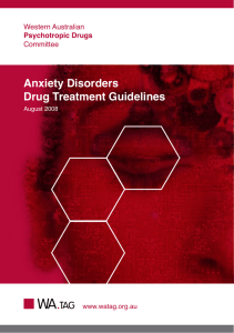 Anxiety Disorders Drug Treatment Guidelines