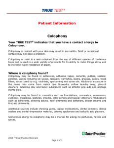 Patient Information Colophony