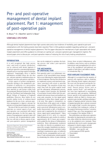 Pre- and post-operative management of dental implant placement