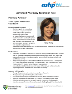 Advanced Pharmacy Technician Role – Pharmacy