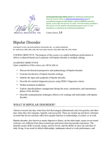 Bipolar Disorder - Continuing Education Course
