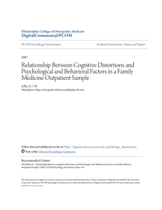 Relationship Between Cognitive Distortions and Psychological and