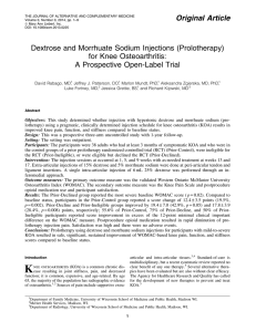 Dextrose and Morrhuate Sodium Injections (Prolotherapy) for Knee