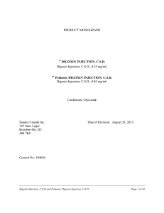 Digoxin Injection, CSD