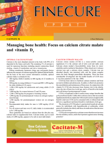 Managing bone by calcium citrate malate