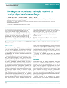 The Hayman technique: a simple method to treat postpartum