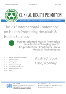 The Abstractbook of the Oslo HPH conferenc - HPH