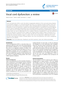 Vocal cord dysfunction: a review | SpringerLink