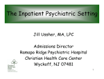 The Inpatient Psychiatric Setting - Health Care Association of New