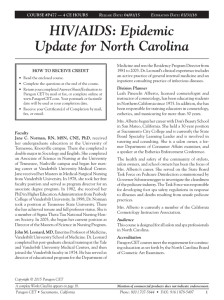 HIV/AIDS: Epidemic Update for North Carolina