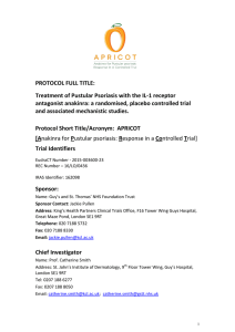 PROTOCOL FULL TITLE: Treatment of Pustular Psoriasis with the IL