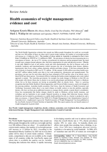 Health economics of weight management: evidence and cost