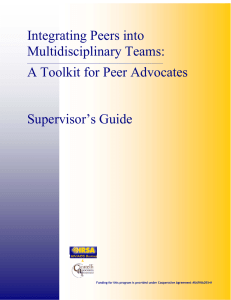 Integrating Peers Into Multidisciplinary Teams